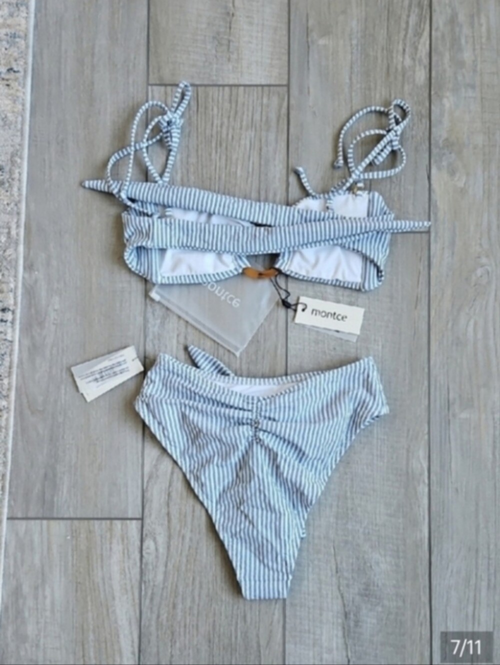 Montce Blue and White Striped Bikini Set - Picture 10 of 11